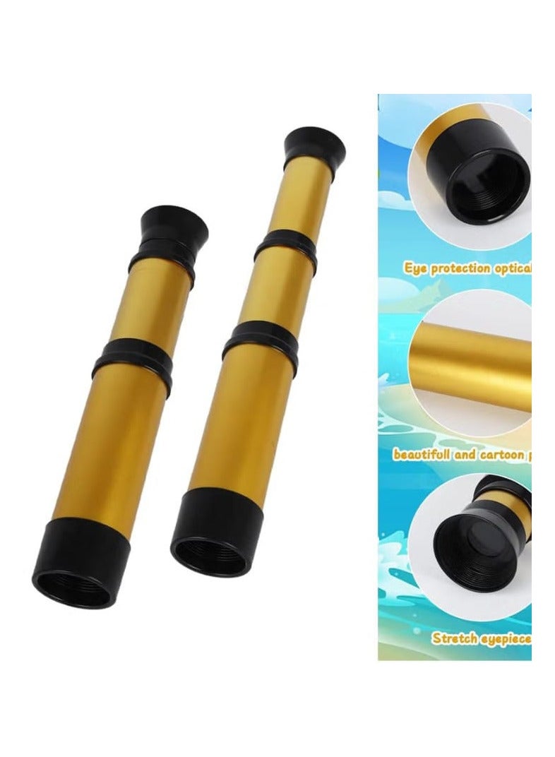 Fadker Pirate Monocular Telescope Toy for Kids, Portable Telescopic Design for Boys and Girls, Gold. - Image 4